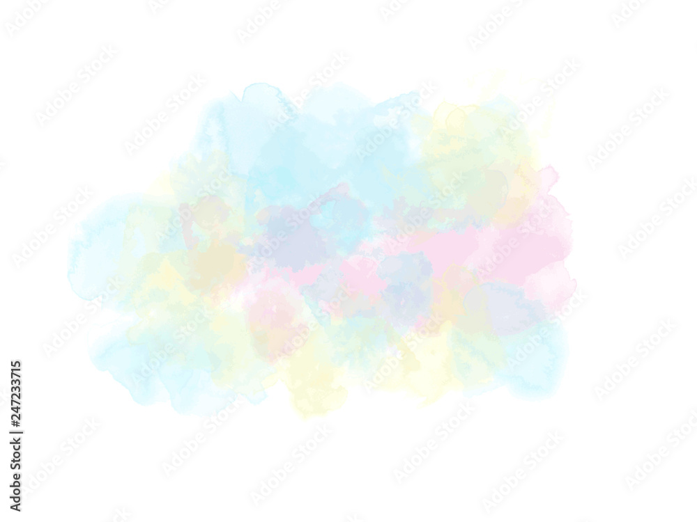 Watercolor stain, semi-transparent colored background. multicolored