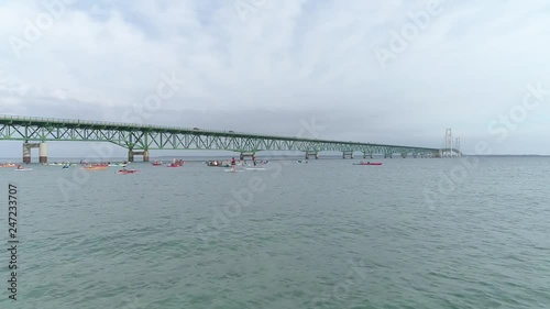 Wallpaper Mural Line 5 protest Mackinaw Bridge Torontodigital.ca