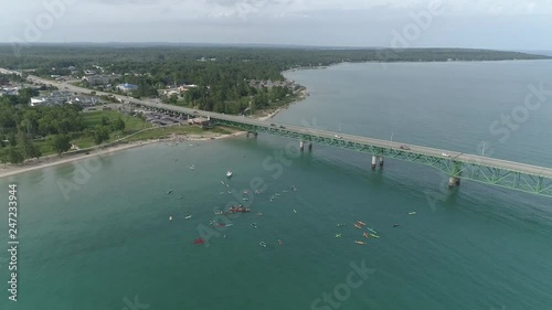 Wallpaper Mural Mackinaw Bridge Line 5 Kayak Protest Torontodigital.ca