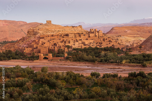 View of old village called Ait Ben Haddou  the place where lots of succesful movies was made. Morocco