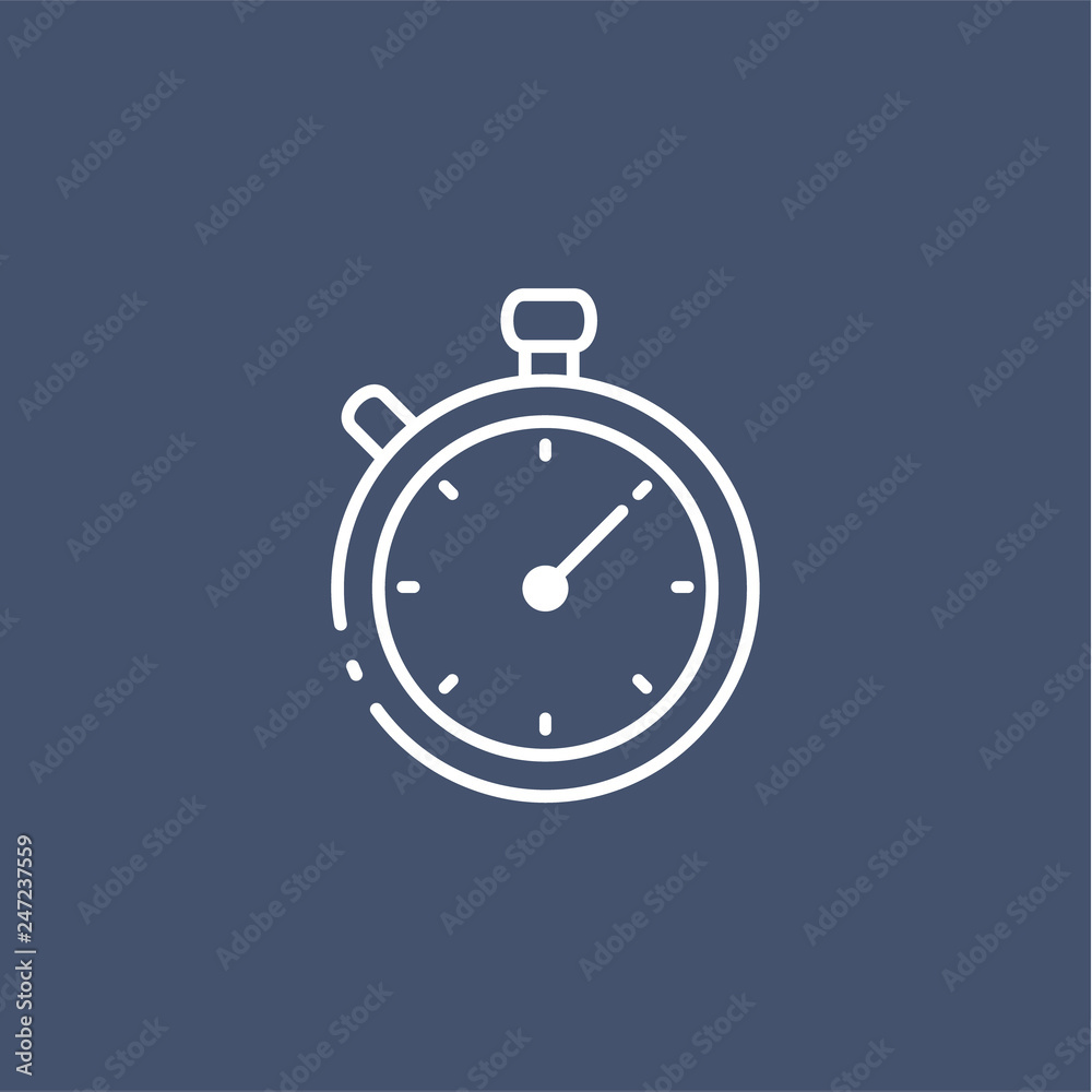 Simple line timer icon on dark background. Simple line timer icon on dark background.