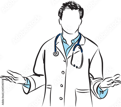 doctor gesture man illustration