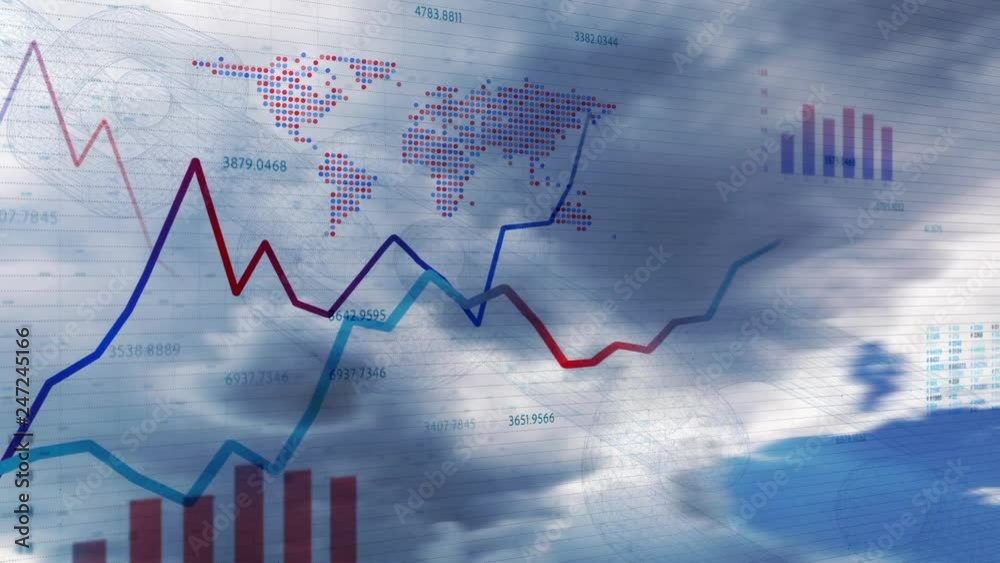 Conceptual 3d financial business chart with diagrams, graphs and stock ...