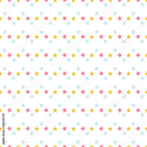 Seamless pattern with stars on white background. Vector illustration.