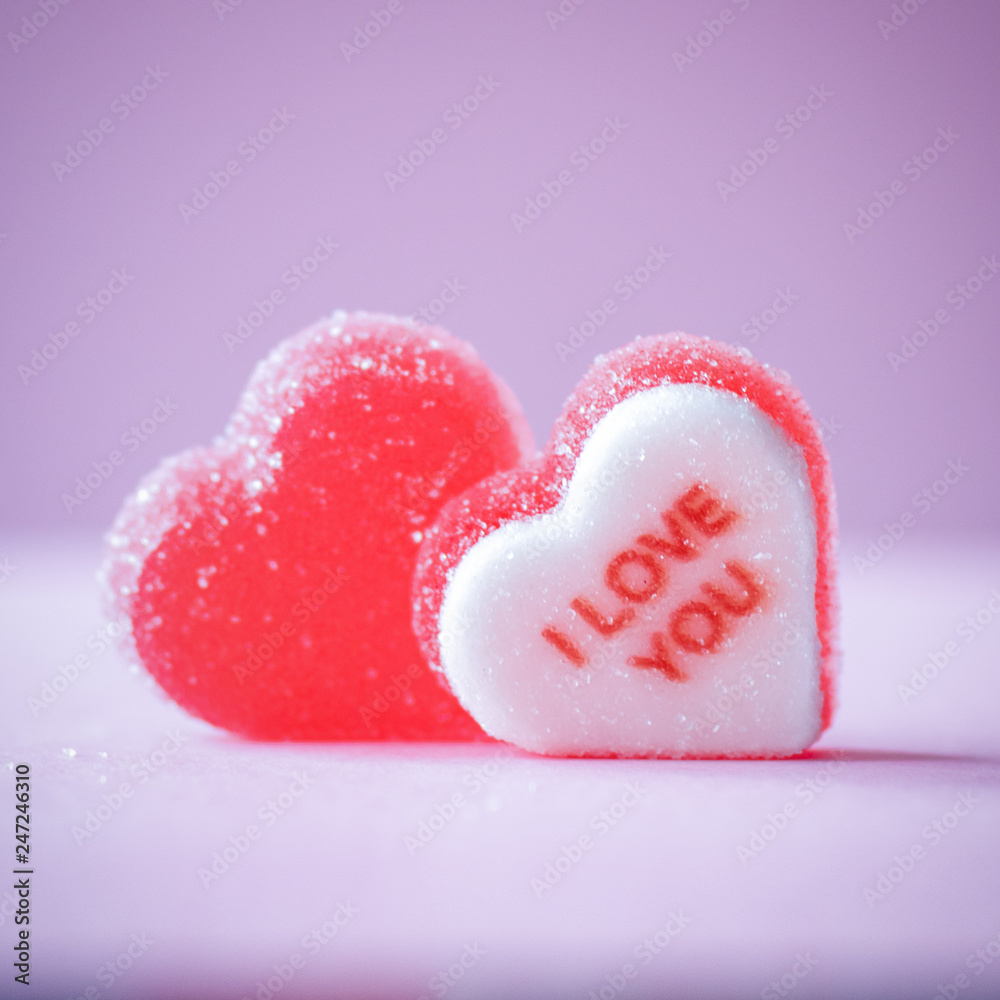 Obraz premium Valentines greeting card with sweet hearts 