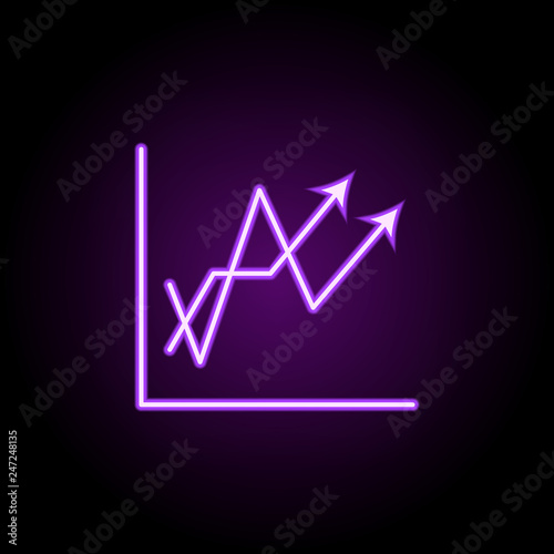 line chart line icon. Elements of Chart and diagram in neon style icons. Simple icon for websites, web design, mobile app, info graphics