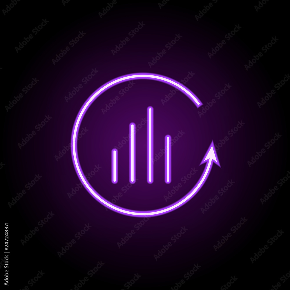 annual chart report line icon. Elements of Chart and diagram in neon style icons. Simple icon for websites, web design, mobile app, info graphics