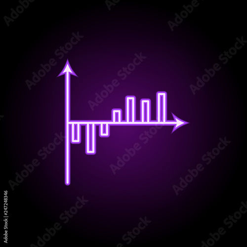 column chart line icon. Elements of Chart and diagram in neon style icons. Simple icon for websites, web design, mobile app, info graphics