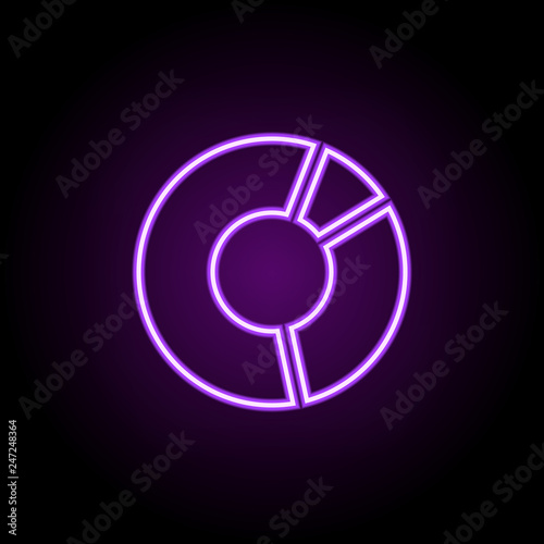 pie chart line icon. Elements of Chart and diagram in neon style icons. Simple icon for websites  web design  mobile app  info graphics