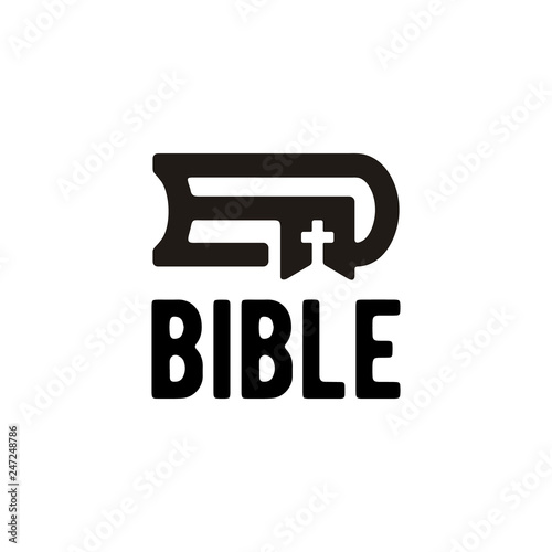 Simple minimalist Bible Book logo design