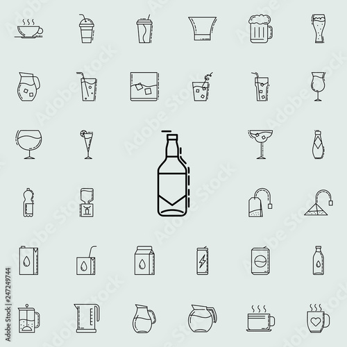 bottle of beer dusk icon. Drinks   Beverages icons universal set for web and mobile