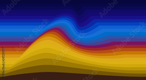 Abstract striped background with wave. Vector wallpaper