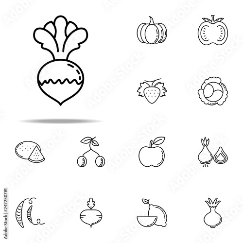 radish dusk style icon. Vegetables icons universal set for web and mobile