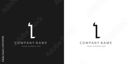 1 logo numbers modern black and white design	