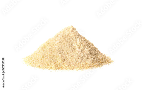 Pile of corn flour isolated on white