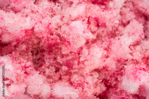 Color snow ice cream as background, closeup photo