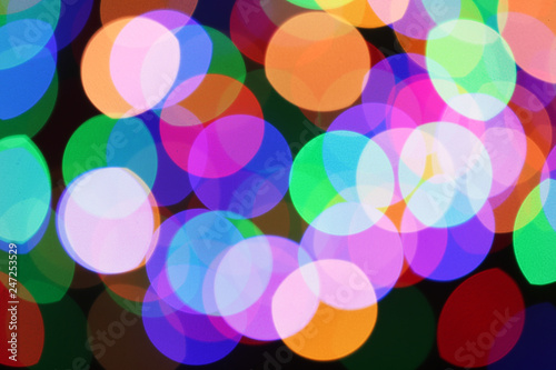 Beautiful colorful lights as background. Bokeh effect