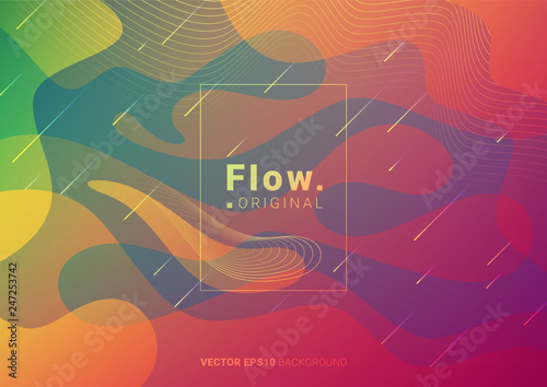 Liquid colorful modern background. Acid fluid gradient shapes. Contemporary futuristic design of poster. Vector illustration.