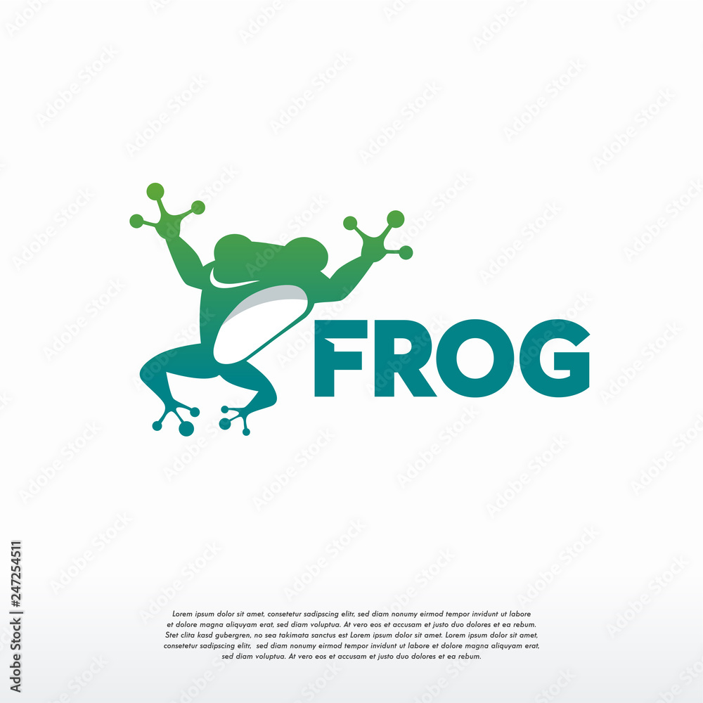 Naklejka premium Logo skaczącej żaby