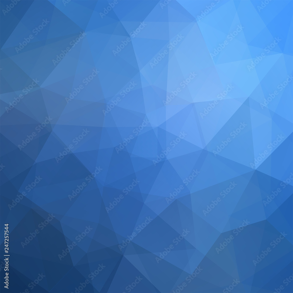 Abstract mosaic background. Triangle geometric background. Design elements. Vector illustration. Blue color.