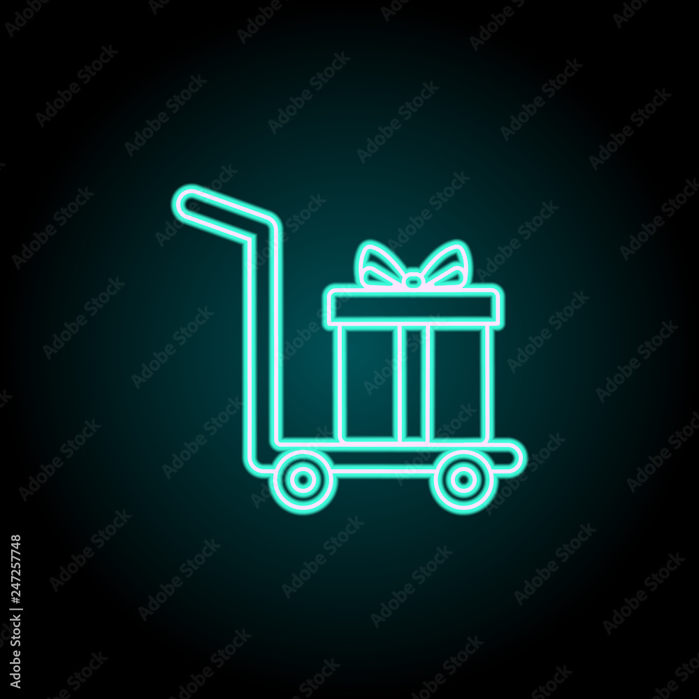 Send gift icon. Elements of Logistics in neon style icons. Simple icon for websites, web design, mobile app, info graphics Send gift icon. Elements of Logistics in neon style icons. Simple icon for websites, web design, mobile app, info graphics