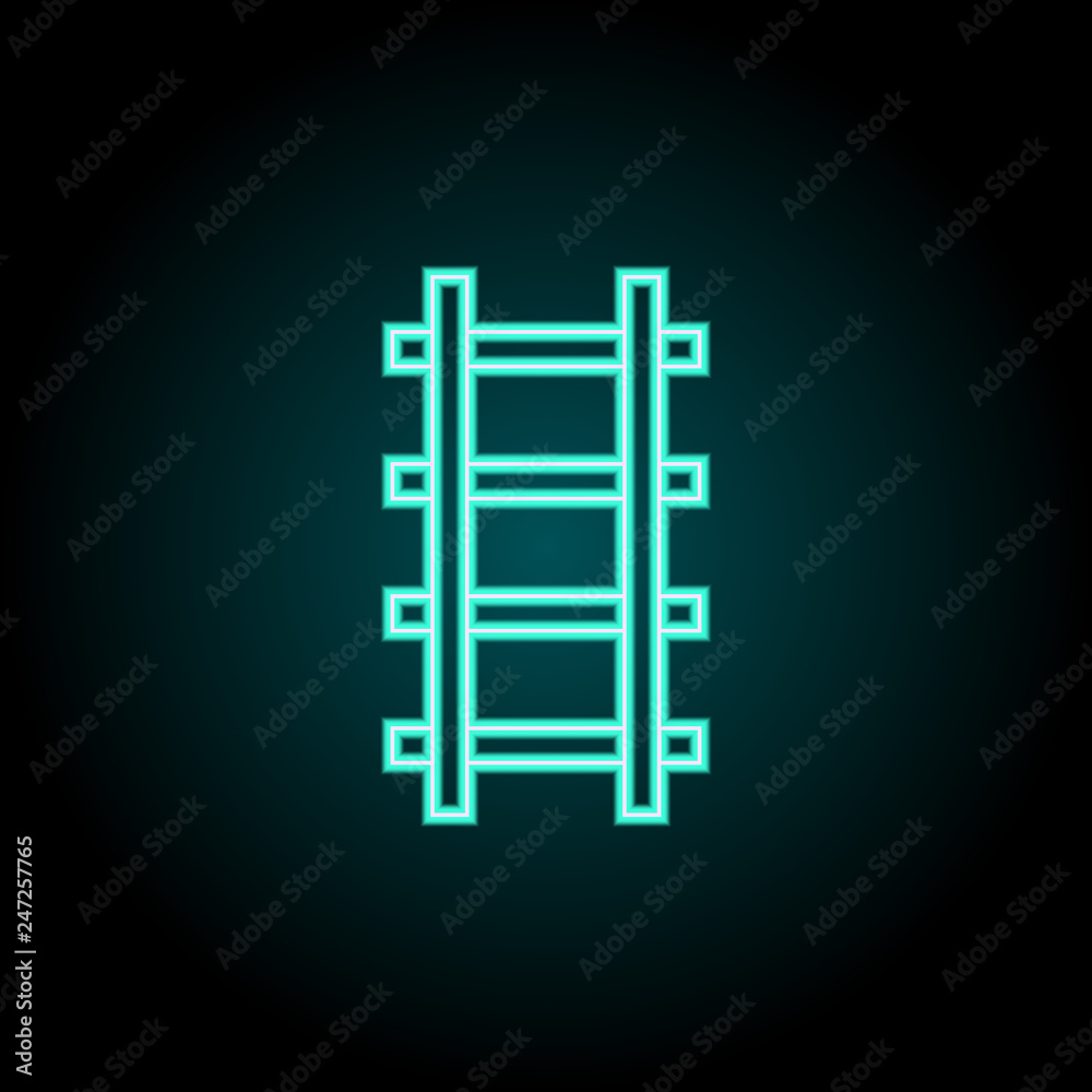 Rail icon. Elements of Logistics in neon style icons. Simple icon for websites, web design, mobile app, info graphics Rail icon. Elements of Logistics in neon style icons. Simple icon for websites, web design, mobile app, info graphics