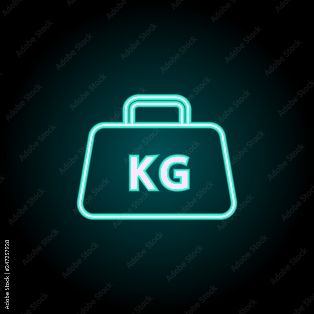 Package kg icon. Elements of Logistics in neon style icons. Simple icon for websites, web design, mobile app, info graphics Package kg icon. Elements of Logistics in neon style icons. Simple icon for websites, web design, mobile app, info graphics
