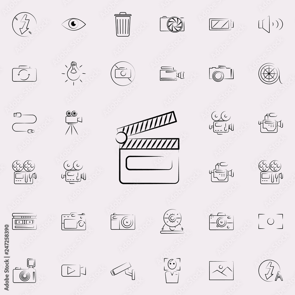 director's cracker outine icon. Photo and camera icons universal set for web and mobile director's cracker outine icon. Photo and camera icons universal set for web and mobile
