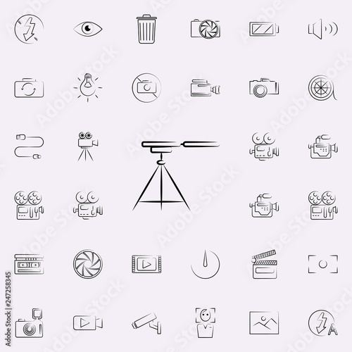 tripod for camera outine icon. Photo and camera icons universal set for web and mobile