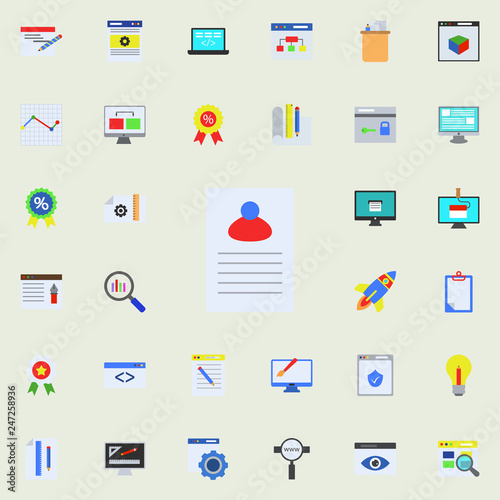 report on sheet colored icon. Programming sticker icons universal set for web and mobile