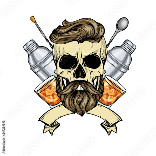 Sketch, barman skull