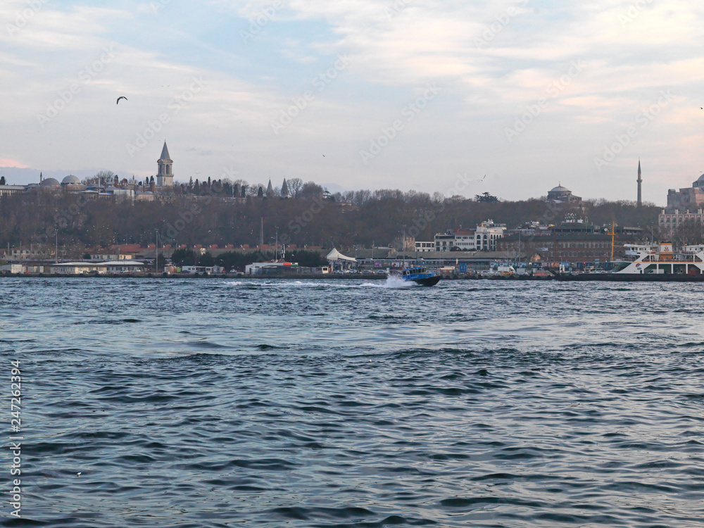 Topkapi Palace view from Istanbul Bosphorus