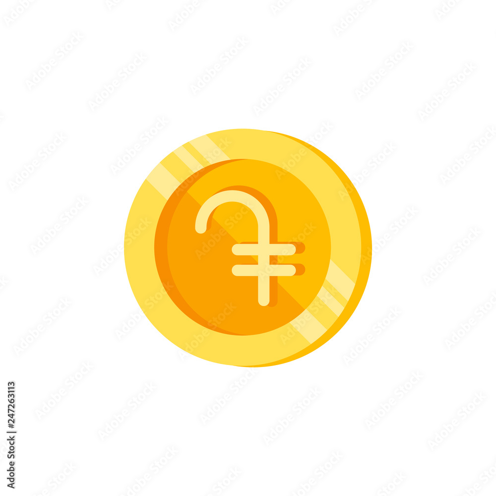 Fototapeta premium Dram, coin, money color icon. Element of color finance signs. Premium quality graphic design icon. Signs and symbols collection icon for websites, web design