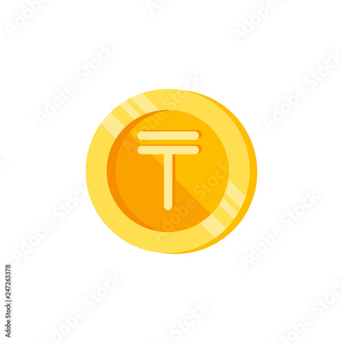 Tenge, coin, money color icon. Element of color finance signs. Premium quality graphic design icon. Signs and symbols collection icon for websites, web design