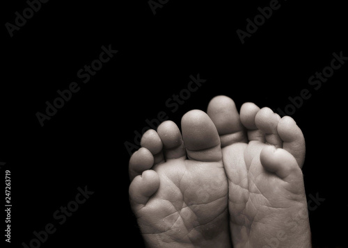 Feet, toes, skin, black background, black and white photo, parenting, newborn, baby, precious, delicate, love, horizontal image