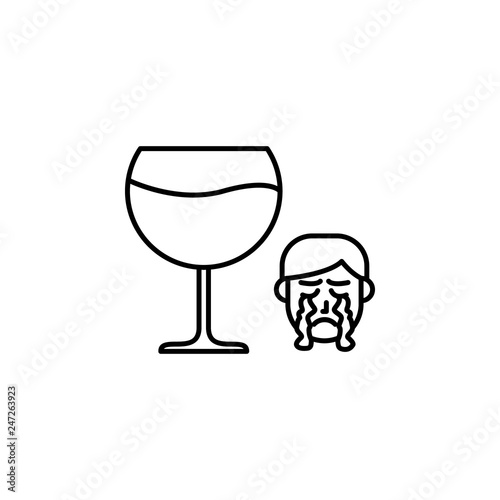 Alcohol, allergic face icon. Element of problems with allergies icon. Thin line icon for website design and development, app development. Premium icon