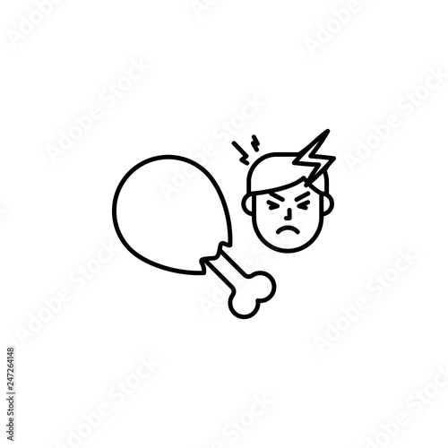 chicken, allergic icon. Element of problems with allergies icon. Thin line icon for website design and development, app development. Premium icon