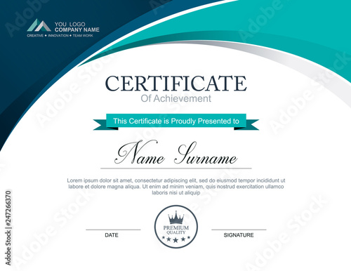 Vector certificate template photo