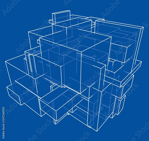 Wireframe Boxes. Sketch style
