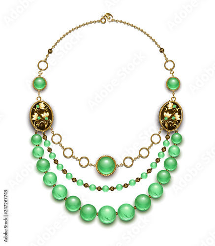 Beads from chrysoprase