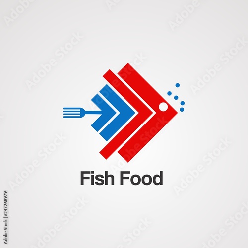 abstract business logo with fish food concept