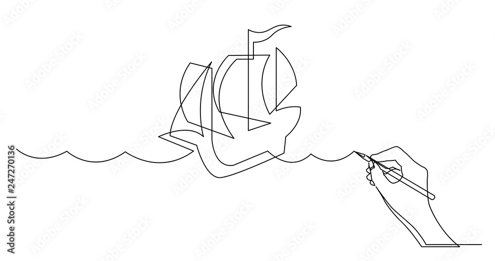 hand drawing business concept sketch of tall ship sailing on sea hand drawing business concept sketch of tall ship sailing on sea