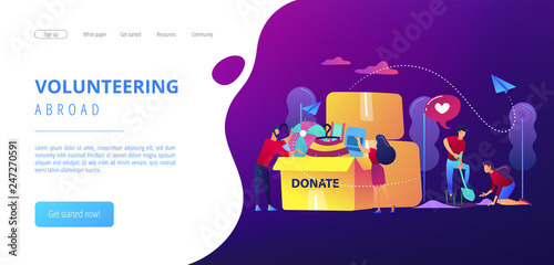 Website vibrant violet landing web page template.
