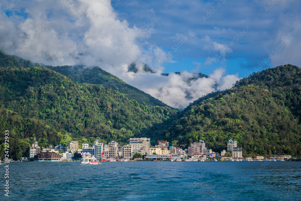 A landscape view of the Ita Thao town, at Sun Moon Lake, Taiwan.