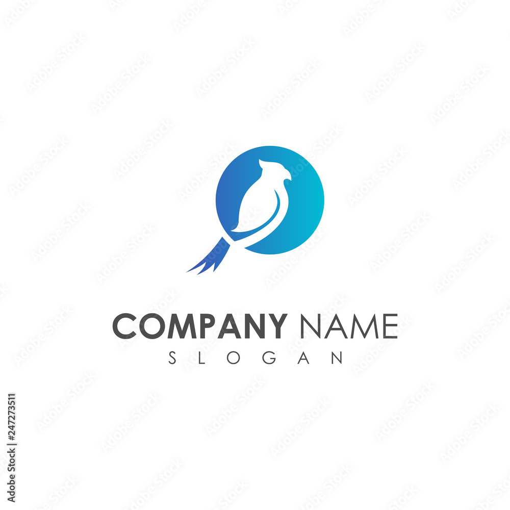 Obraz premium Blue Bird Logo Design Template