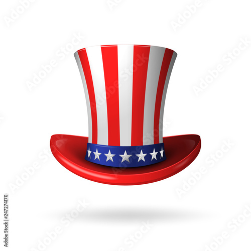 Uncle Sam's Realistic American Hat. Vector illustration.