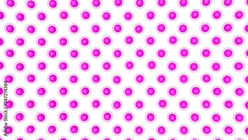 Purple three-dimensional sphere with a frame spinning on a white background. 3d render