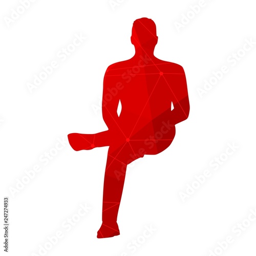 An illustration of man in sitting pose on chair. Textured by lines and dots pattern