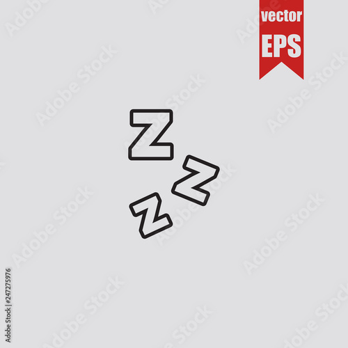 zzz sleep icon.Vector illustration.	