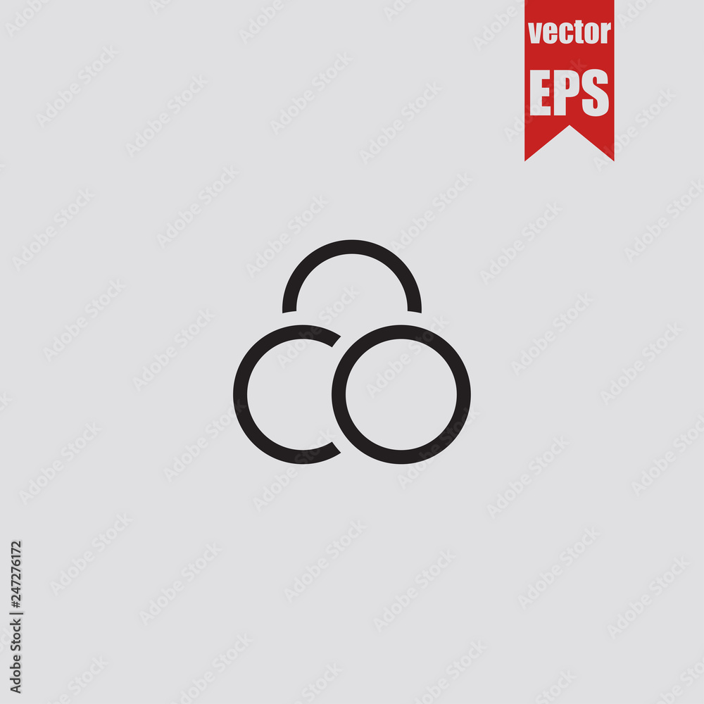 Three circles icon.Vector illustration. - obrazy, fototapety, plakaty 